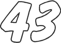 43 Race Number Dawncastle Font Decal / Sticker