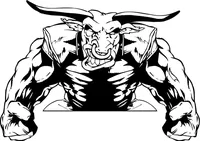Bull Mascot Decal / Sticker