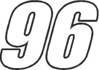 96 Race Number Impact Font Decal / Sticker