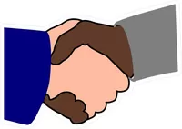 Black Man and White Man Shaking Hands Decal / Sticker 05