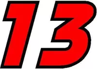 13 Race Number 2 Color Bahamas Font Decal / Sticker