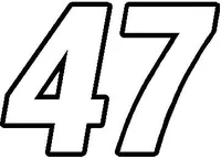 47 Race Number Switzerland Font Decal / Sticker