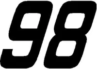 98 Race Number SOLID Nascar Decal / Sticker