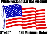 8x4.5 Inch American Flag Decals / Stickers in BULK