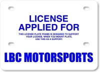 7.5x5.375 Inch 2 Color Motorcycle Backer License Plates 0.055 Inch Thick