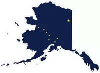 Alaska State Outline Flag Decal / Sticker 01