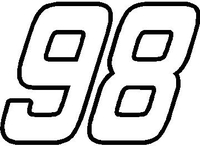 98 Race Number OUTLINE Nascar Decal / Sticker