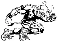 Rhinos Track and Field Mascot Decal / Sticker