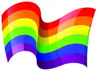 Waving Rainbow LGBT Flag Decal / Sticker 08