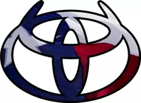Texas Flag Toyota Logo With Horns Decal / Sticker 02