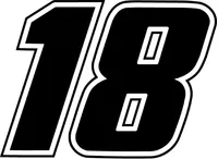 18 Race Number Decal / Sticker f