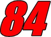 84 Race Number 2 Color Impact Font Decal / Sticker