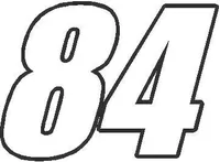 84 Race Number Impact Font Decal / Sticker