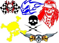 Custom SKULL Decals and SKULL Stickers. Any Size & Color