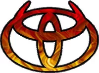 Red Flame Toyota Horns Decal / Sticker