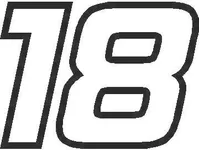18 Race Number Hemihead Font Decal / Sticker