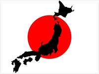 Japan Flag with Map Decal / Sticker