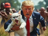 Trump Saving Cats From Haitians Decal / Sticker 09