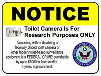 Toilet Camera Is For Research Only Decal / Sticker pack of 20