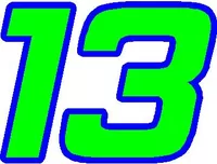 13 Race Number 2 Color Bahamas Font Decal / Sticker