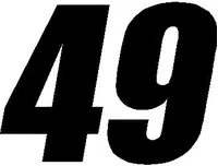 49 Race Number Impact Font Decal / Sticker