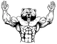 Weight Training Bear Mascot Decal / Sticker 10