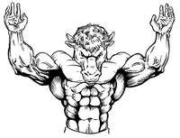 Weightlifting Buffalo Mascot Decal / Sticker wt1