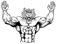 Weightlifting Leopards Mascot Decal / Sticker 1