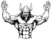 Weightlifting Vikings Mascot Decal / Sticker 1