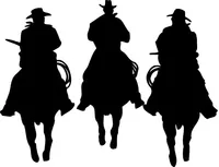 Cowboys Mascot Decal / Sticker on Horses