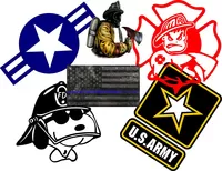 Custom FIREMAN POLICE and MILITARY Decals and Stickers. Any Size & Color