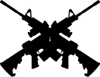 M-4 Guns Crossed Decal / Sticker