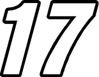 17 Race Number Decal / Sticker  OUTLINE