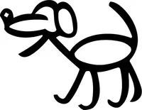 Dog Stick Figure Decal / Sticker 06