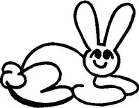 Bunny Rabbit Stick Figure Decal / Sticker 01