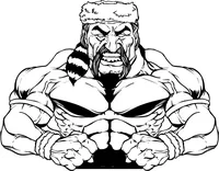 Weightlifting Frontiersman Mascot Decal / Sticker