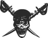 Skull and Swords Decal / Sticker 6C