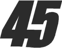 45 Race Number Decal / Sticker SOLID