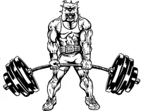 Weightlifting Bulldog Mascot Decal / Sticker