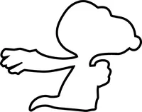 Flying Snoopy Outline Decal / Sticker 08