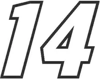 14 Race Number Motor Font Decal / Sticker