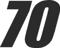 70 Race Number Impact Font Decal / Sticker