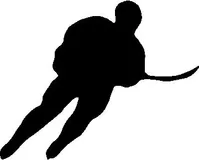 Hockey Player Decal / Sticker 04