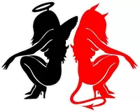 Angel and Devil Decal / Sticker