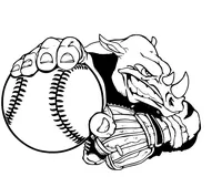 Rhinos Baseball Mascot Decal / Sticker