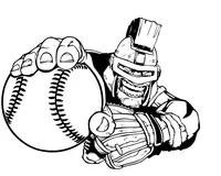 Trojans Baseball Mascot Decal / Sticker