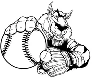 Wolves Baseball Mascot Decal / Sticker