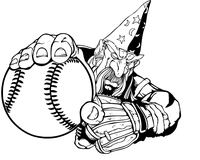 Wizards Baseball Mascot Decal / Sticker