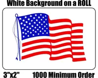 American Flag Decals / Sticker on a Roll in BULK