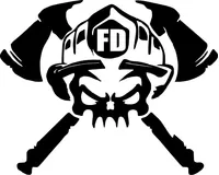 Firefighter Skull Decal / Sticker 01